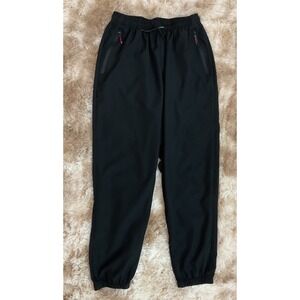 Womens Black Lightweight Athletic Jogger Pants Size M YLX-B22 Zipper Pockets